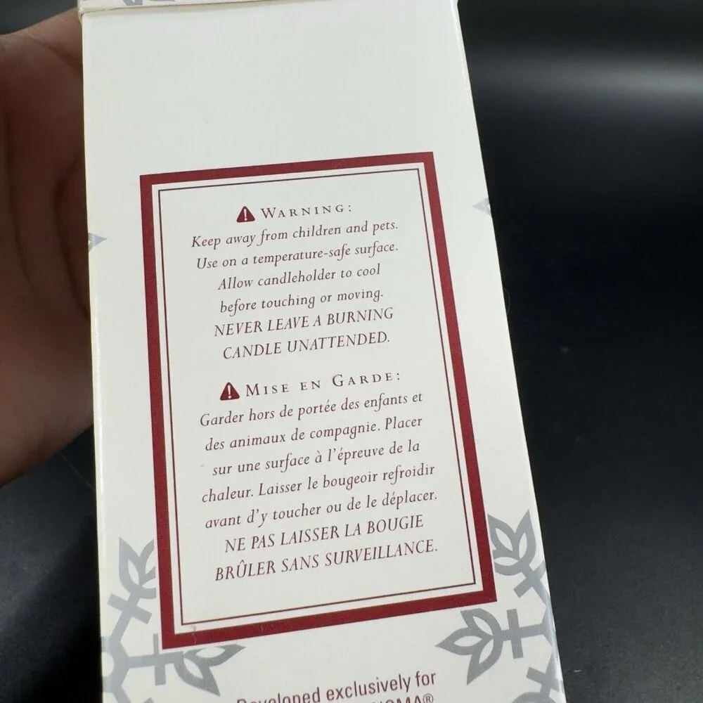 Williams Sonoma Clear Glass Santa‎ Taper Candle Holders Christmas New In Box